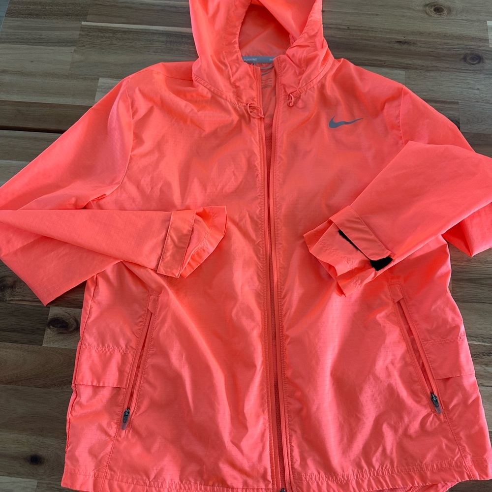 Nike Neon Orange Windbreaker running Jacket- women’s small- never worn- no tags